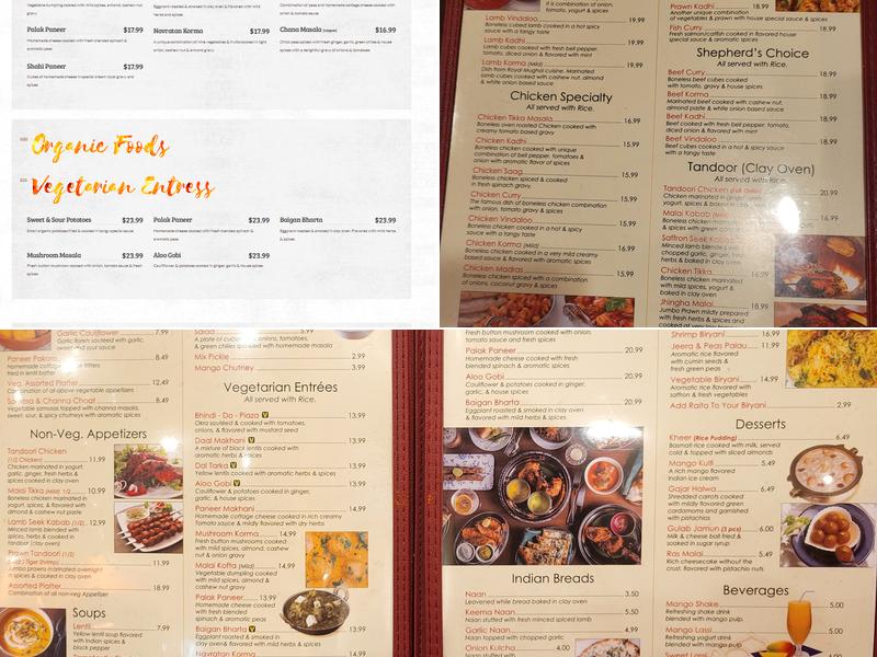 Monsoon Indian Cuisine Menu