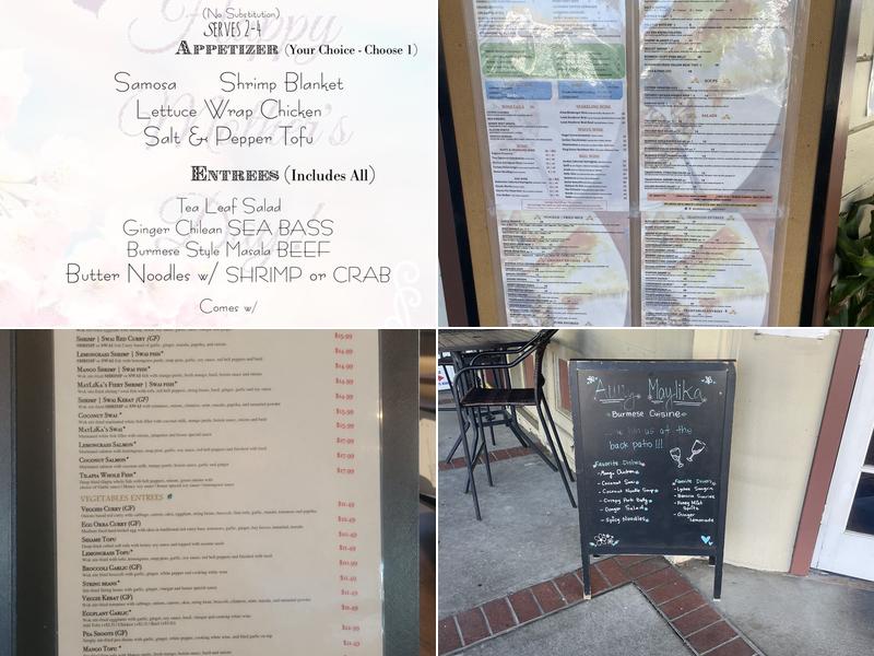 Aung MayLiKa (1st street) Menu