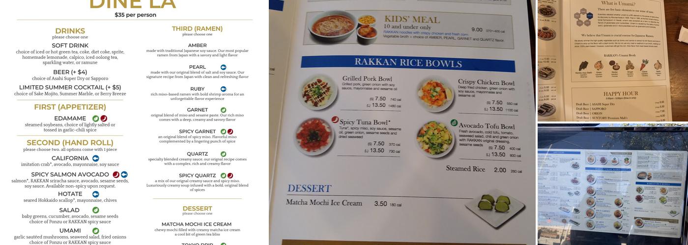 RAKKAN Ramen - Long Beach Menu