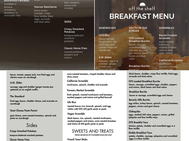 OFF THE SHELF CATERING Menu