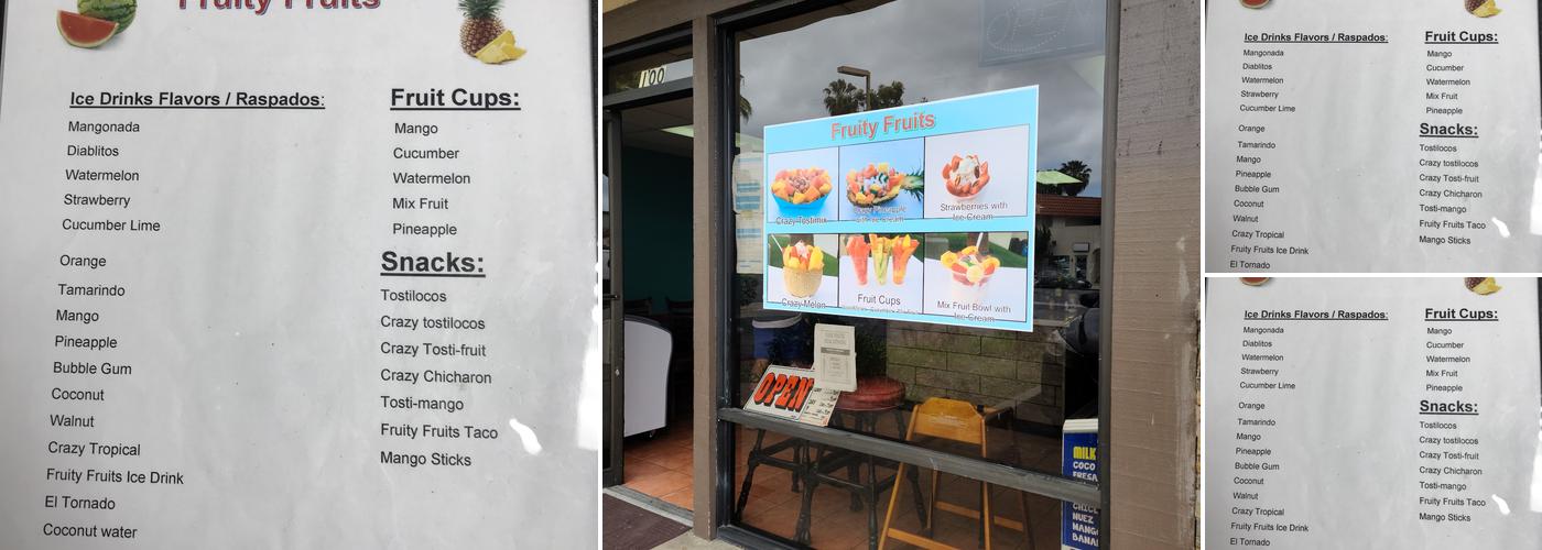 Fruity Fruits Menu