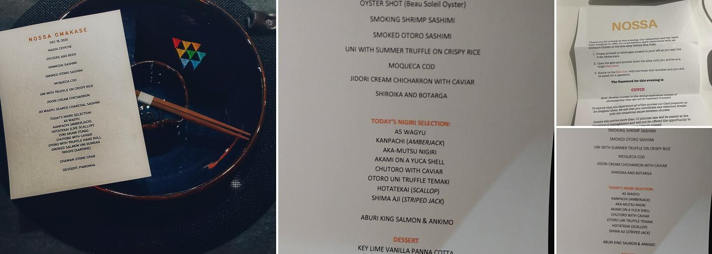 Nossa Omakase Menu