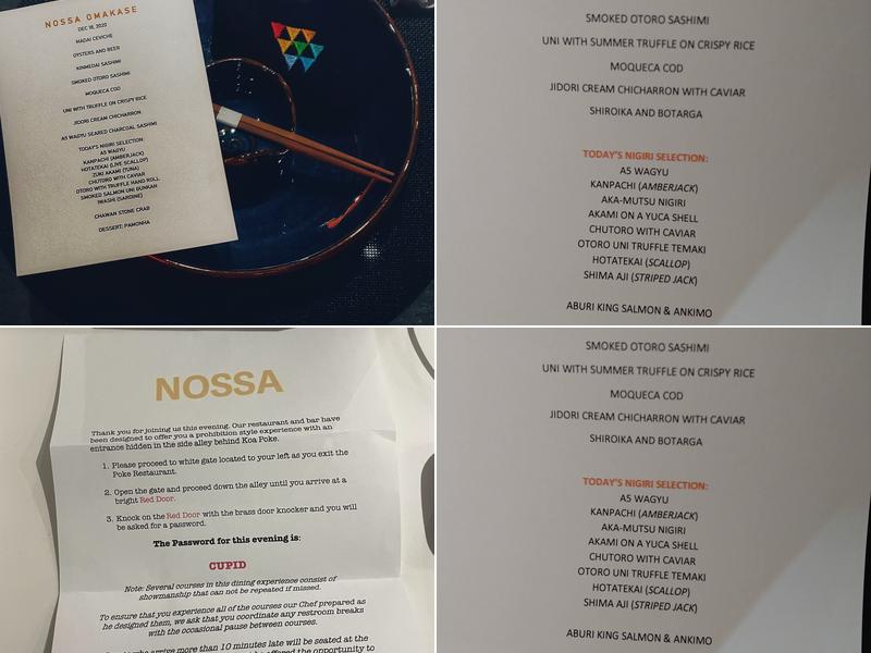 Nossa Omakase Menu