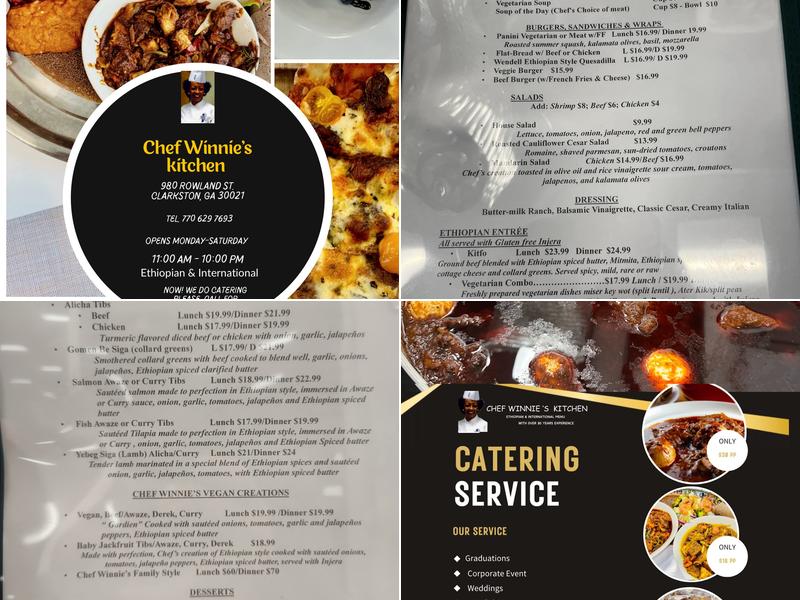 Chef Winnie's Kitchen Menu