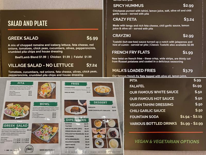 Go Pita Menu