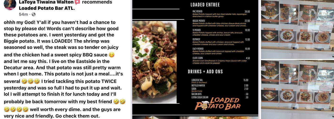 Loaded Potato Bar ATL Menu
