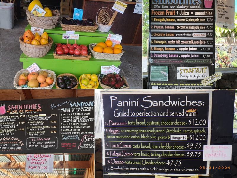 The South Kona Fruit Stand Menu