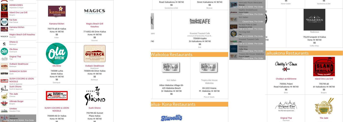 Foods O' Hawai‘i Delivery Menu