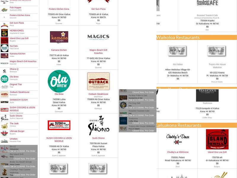 Foods O' Hawai‘i Delivery Menu