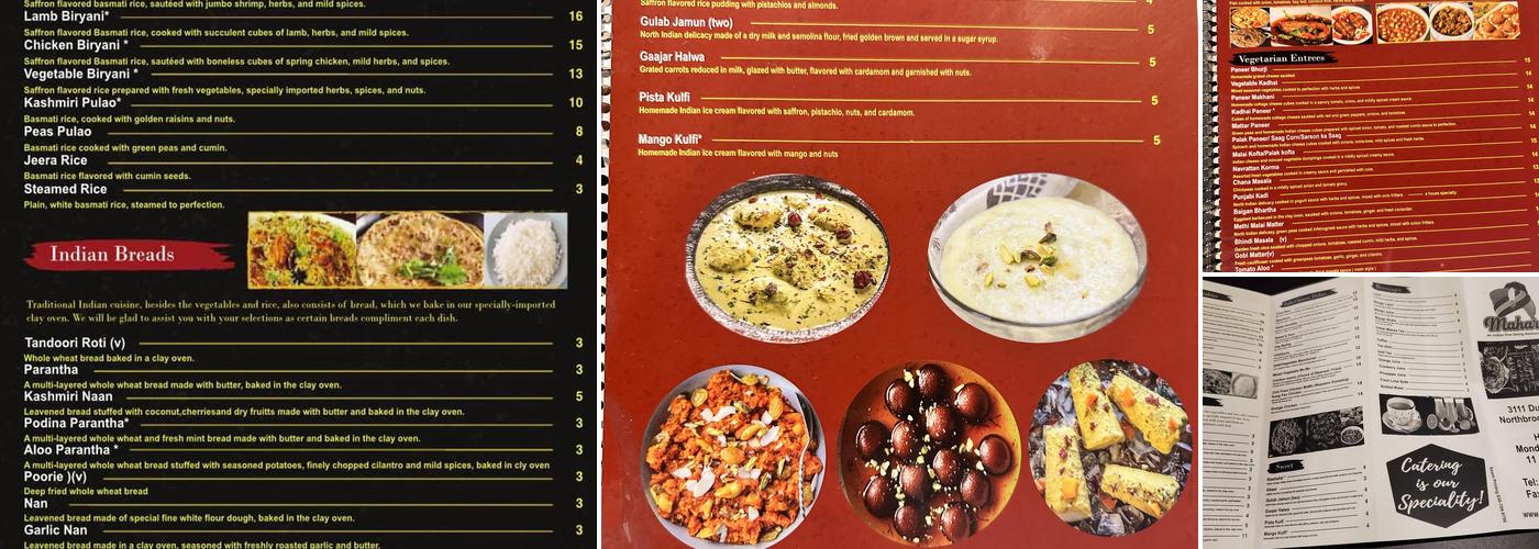 Maharaj Indian Grill Menu