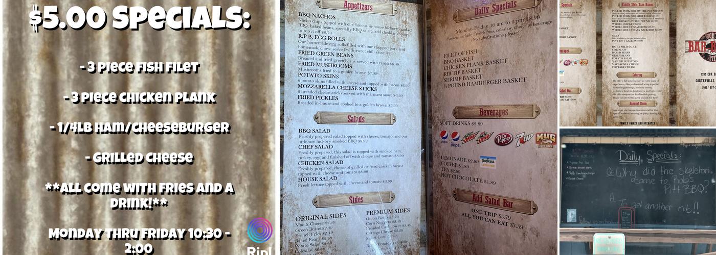 Rob's Pit BBQ Menu