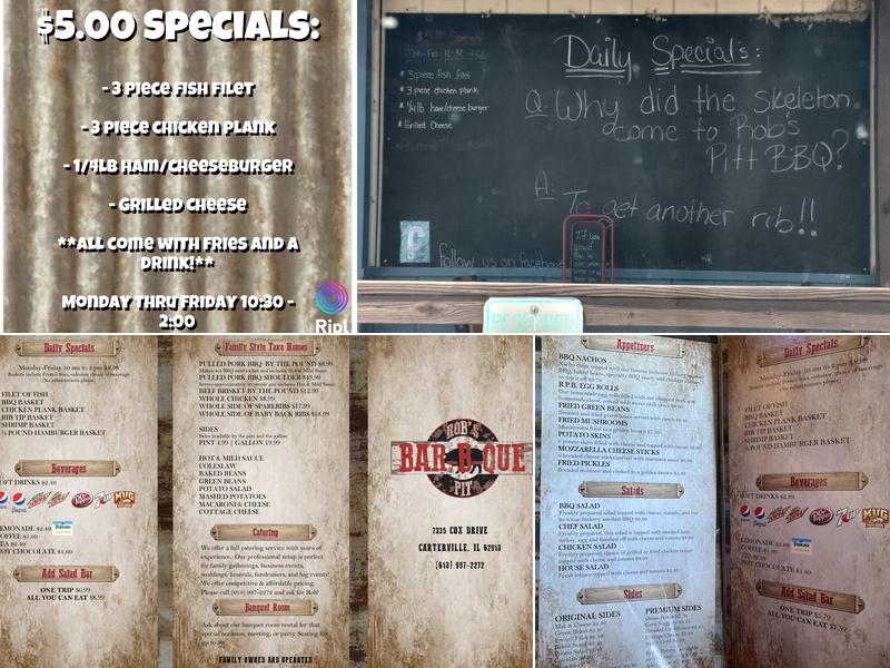 Rob's Pit BBQ Menu
