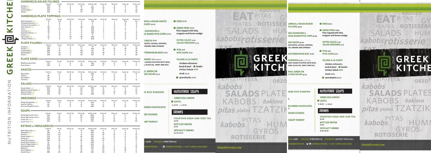 Greek Kitchen Menu