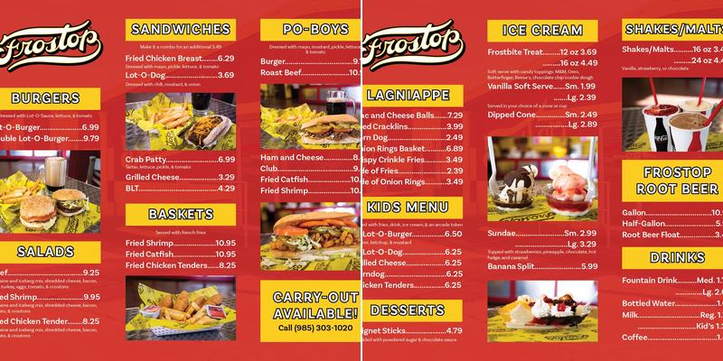 Frostop Menu