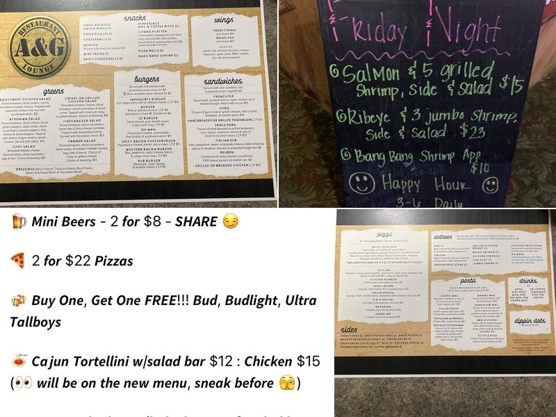 A&G Restaurant and Lounge Menu