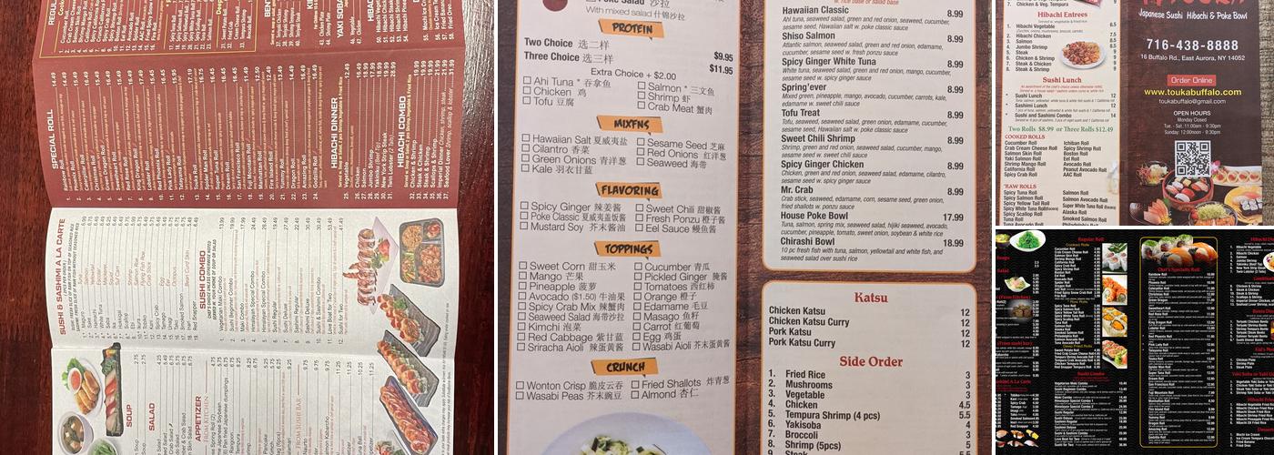 Touka Japanese Sushi, Hibachi & Poke Bowl Menu