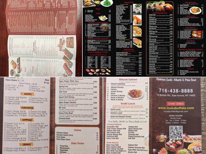 Touka Japanese Sushi, Hibachi & Poke Bowl Menu