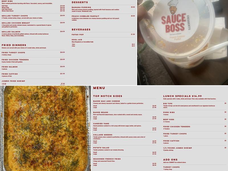 Top Notch Barbeque Menu