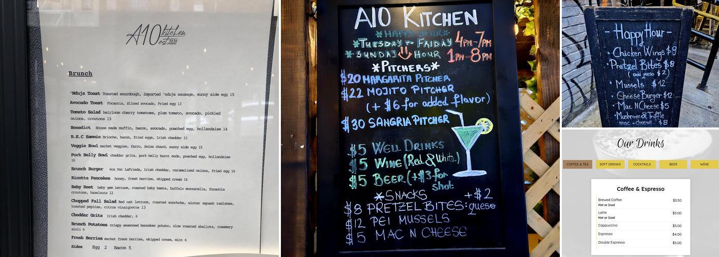 A10 Kitchen Menu