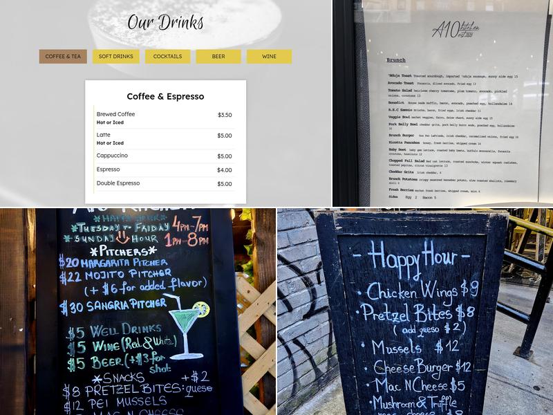 A10 Kitchen Menu
