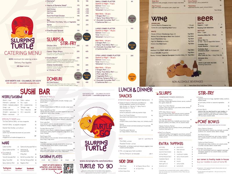 Slurping Turtle Menu