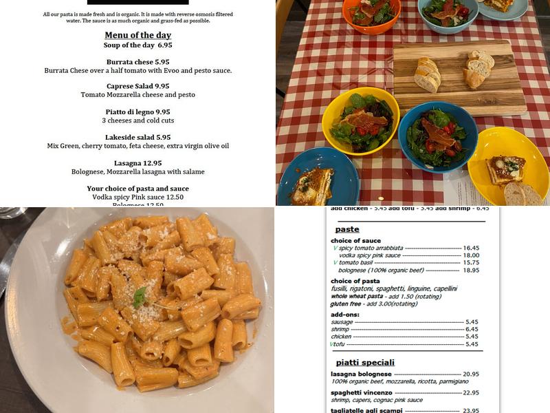 Pasta Fresca Menu