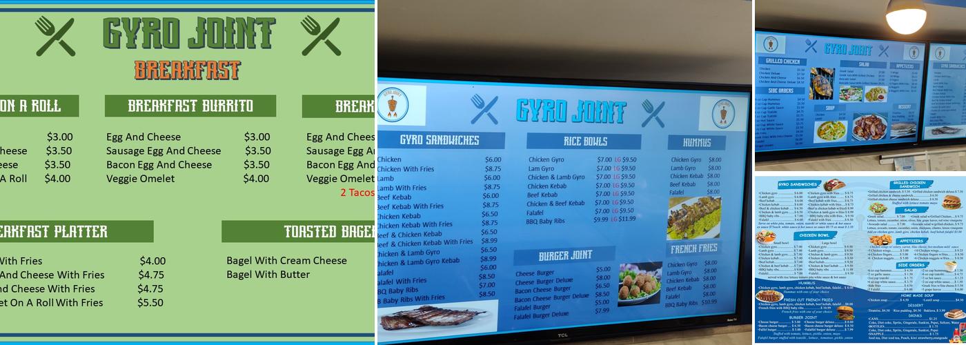Gyro Joint N.J Menu