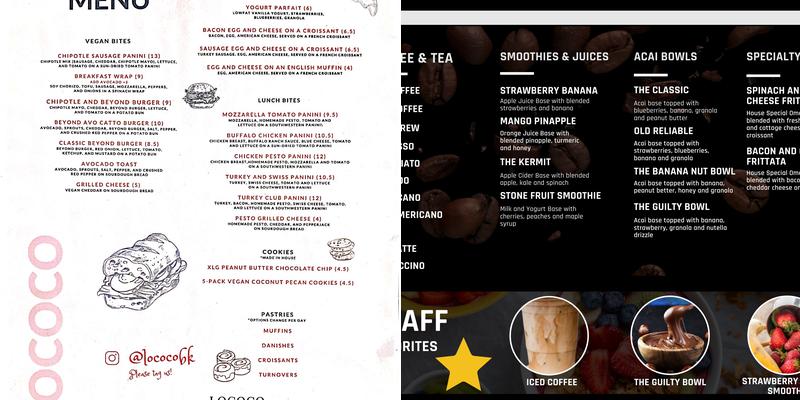 LOCOCO Menu