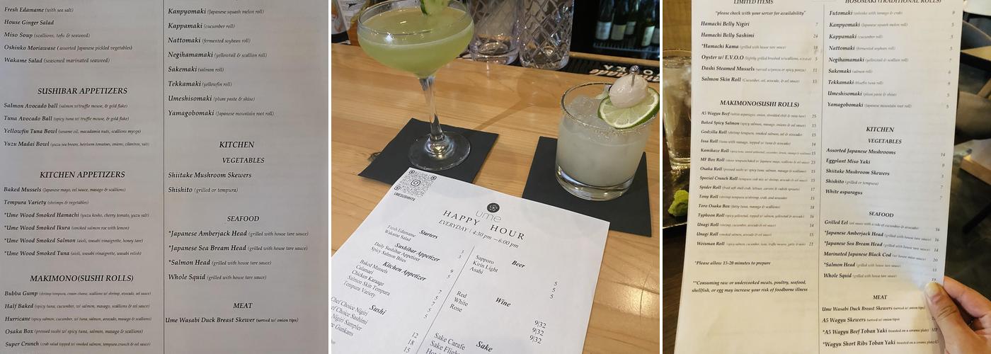 Ume Menu