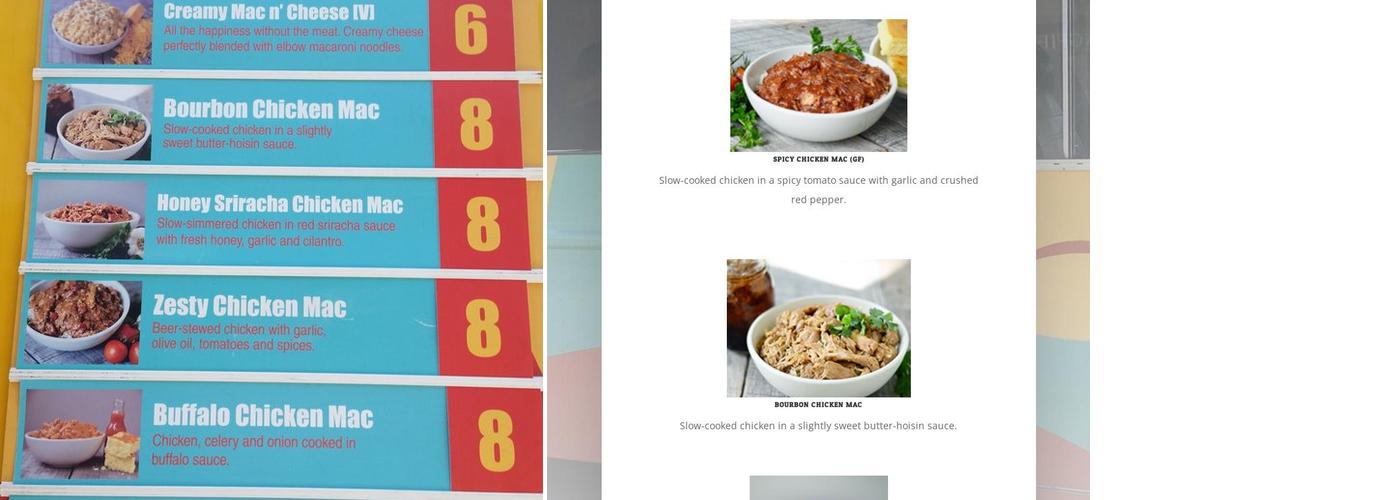 Chicken Mac Truck Menu