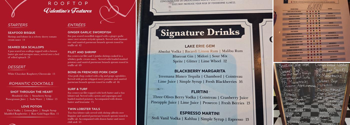 Oliver's Rooftop Menu