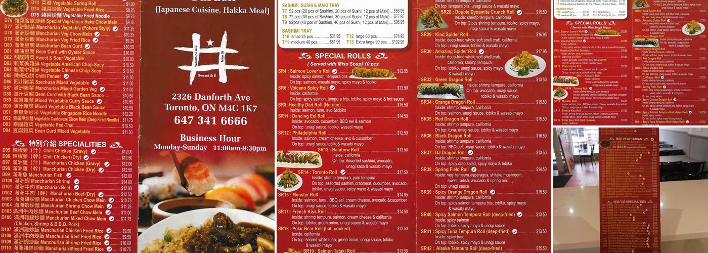 Sushi & china garden Menu