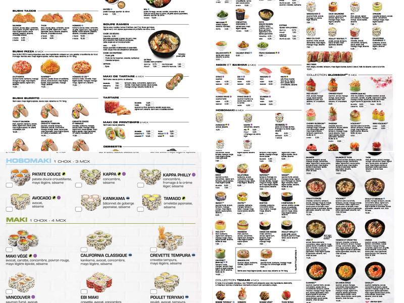 Sushi Shop Menu