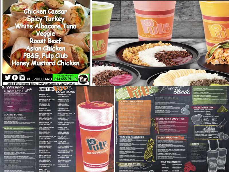 Pulp Juice and Smoothie Bar Menu