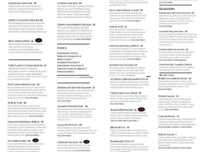 Chef Lance's on Phillips Menu