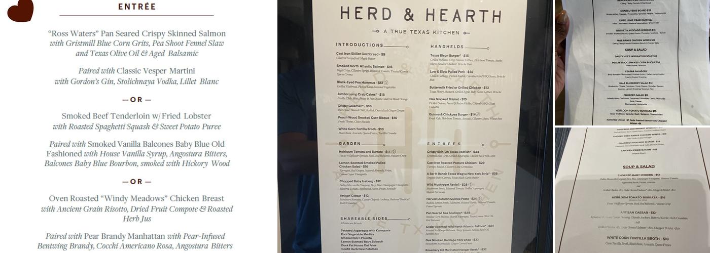 Herd & Hearth Menu