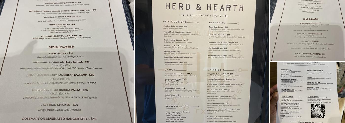 Herd & Hearth Menu