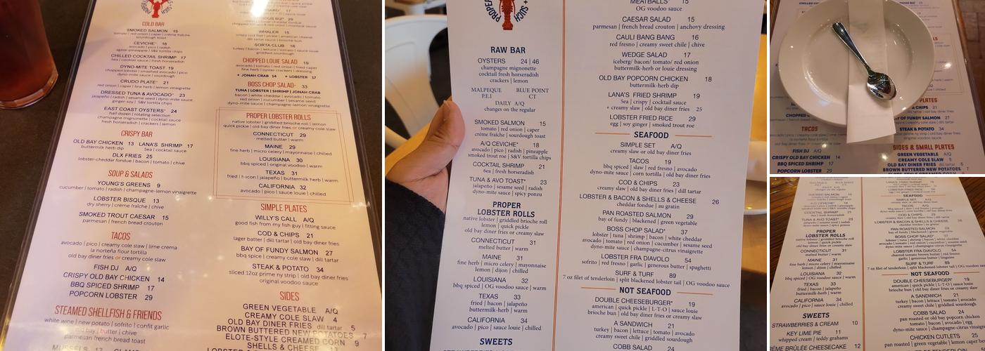 YO! Lobster Menu