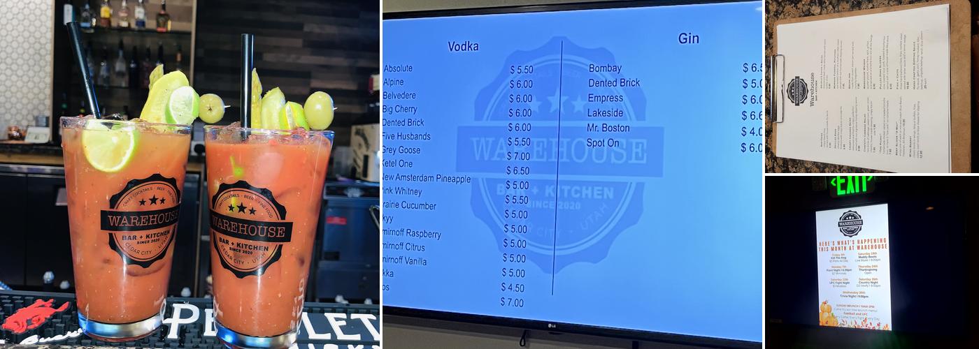 Warehouse Bar + Kitchen Menu