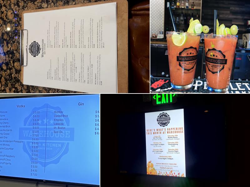 Warehouse Bar + Kitchen Menu