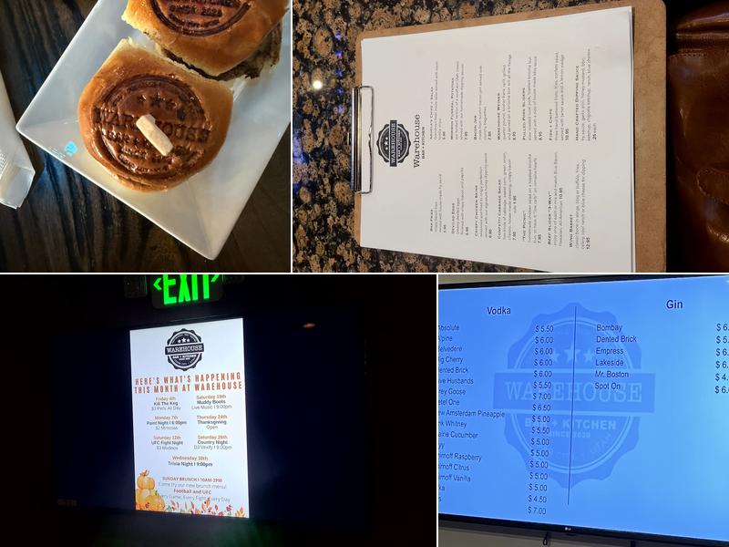 Warehouse Bar + Kitchen Menu