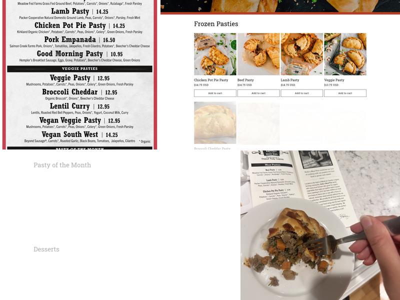 Holly's Meat Pies Menu