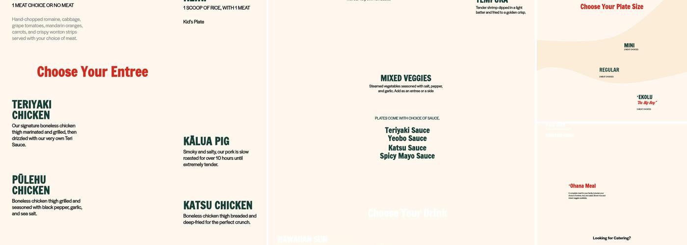 Mo' Bettahs Hawaiian Style Food Menu