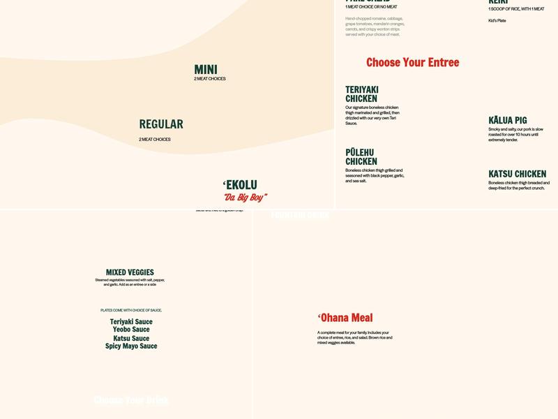 Mo' Bettahs Hawaiian Style Food Menu