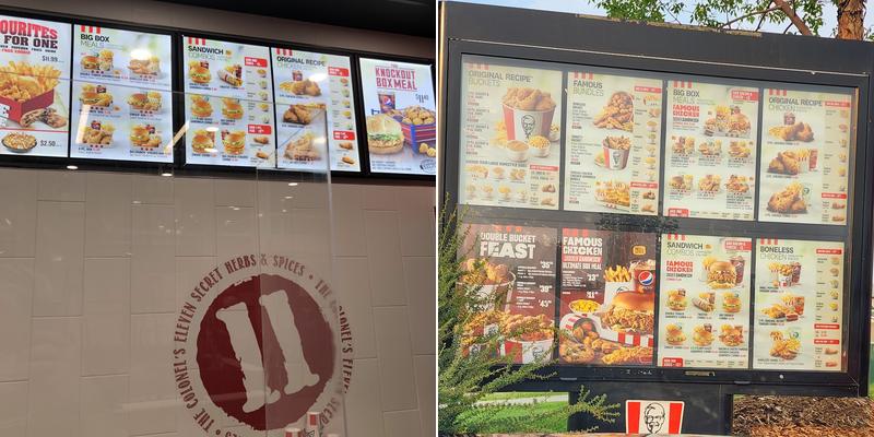 kfc Menu
