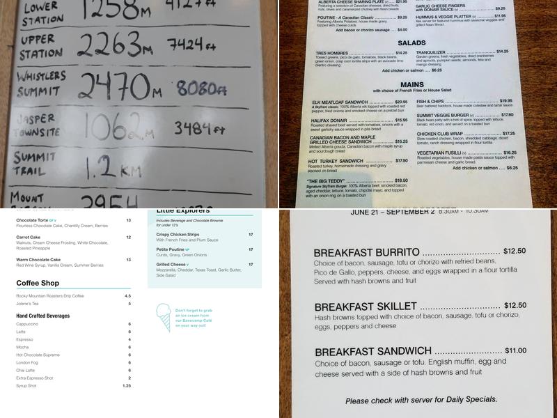 Summit Restaurant Menu