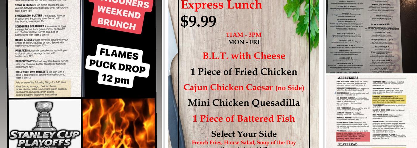 Schooner's Neighbourhood Pub Menu