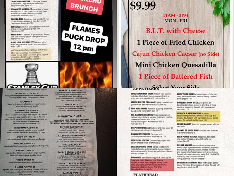 Schooner's Neighbourhood Pub Menu