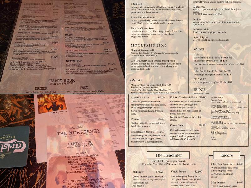 The Morrissey Menu