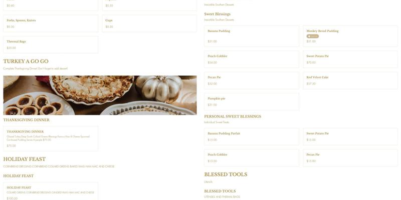 BLESSINGS FROM MY HEART TO YOUR TABLE Menu